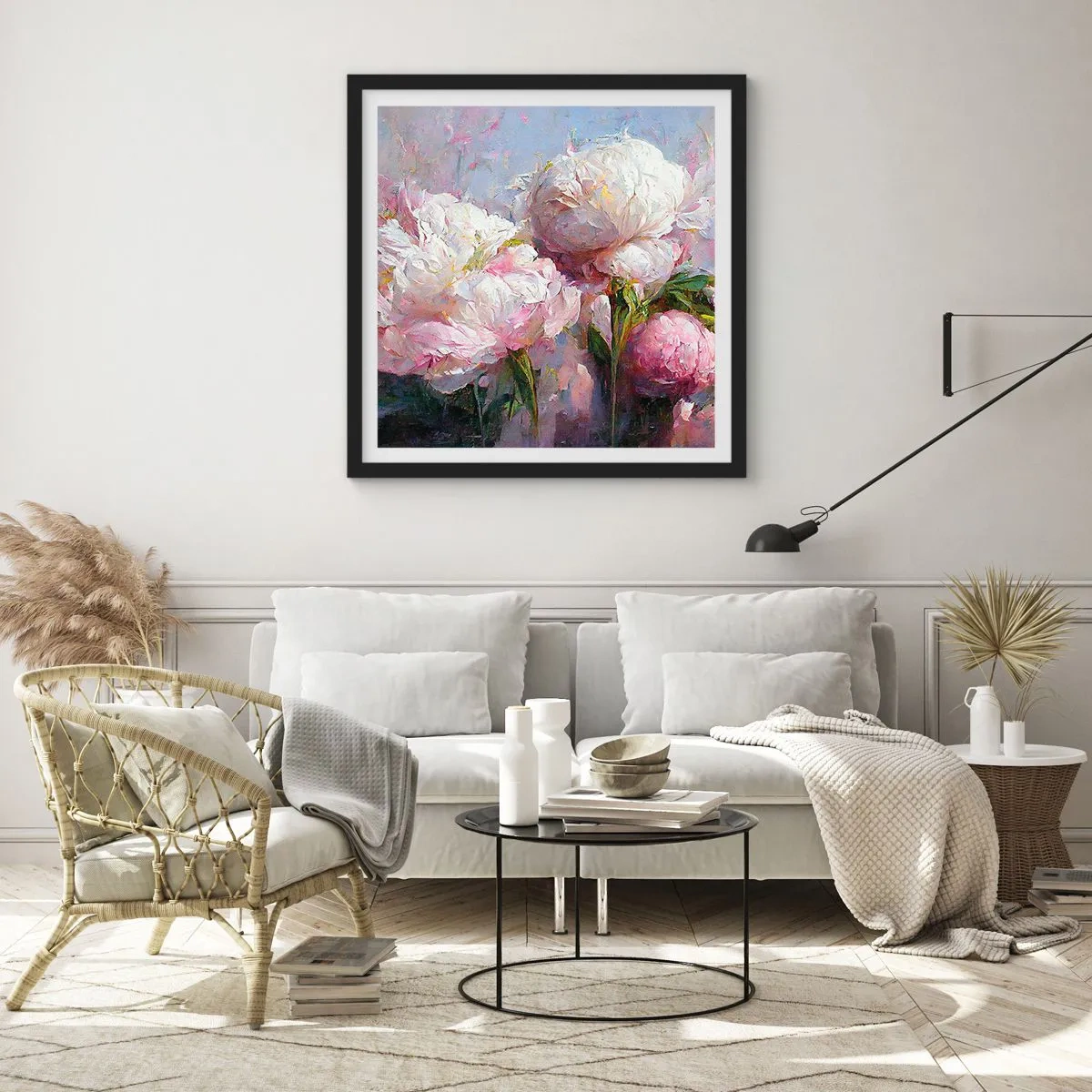 Poszter fehér keretben - Egy csokor, mely csordultig van élettel - 50x50 cm