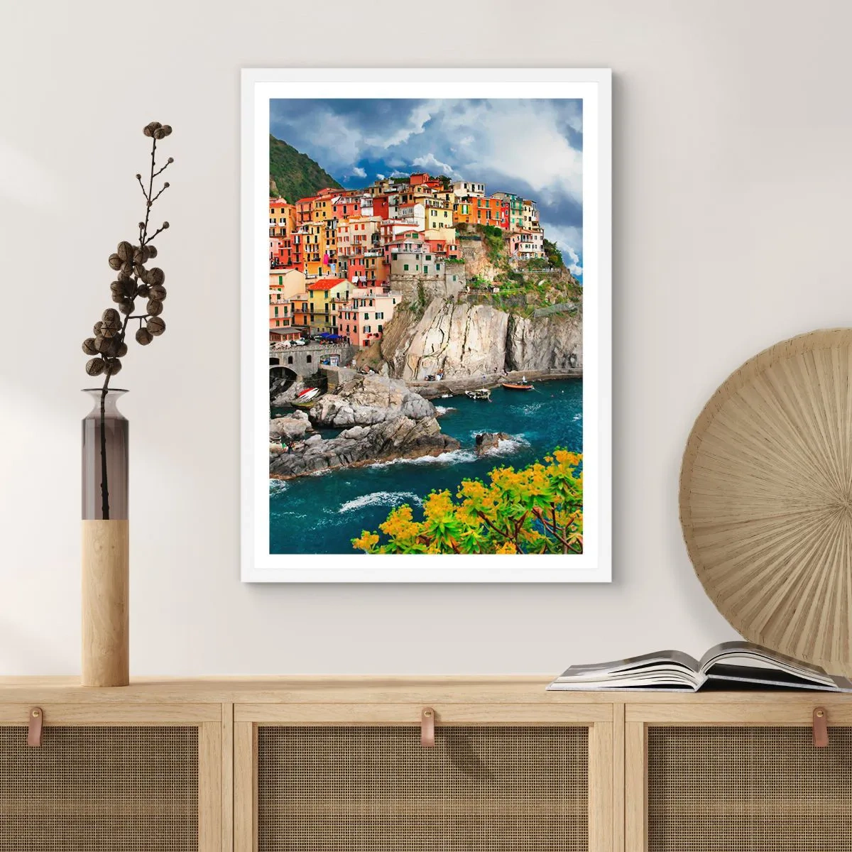 Poszter fekete keretben - Egy csoport a sziklákra simulva - 50x70 cm