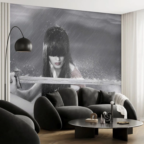 Fotótapéta Premium Sand - Gyönyörű és veszélyes - Nő, Kard, Katonai - 400x280 cm