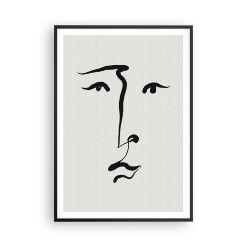 Poszter fehér keretben - Egyvonalas portré - 70x100 cm