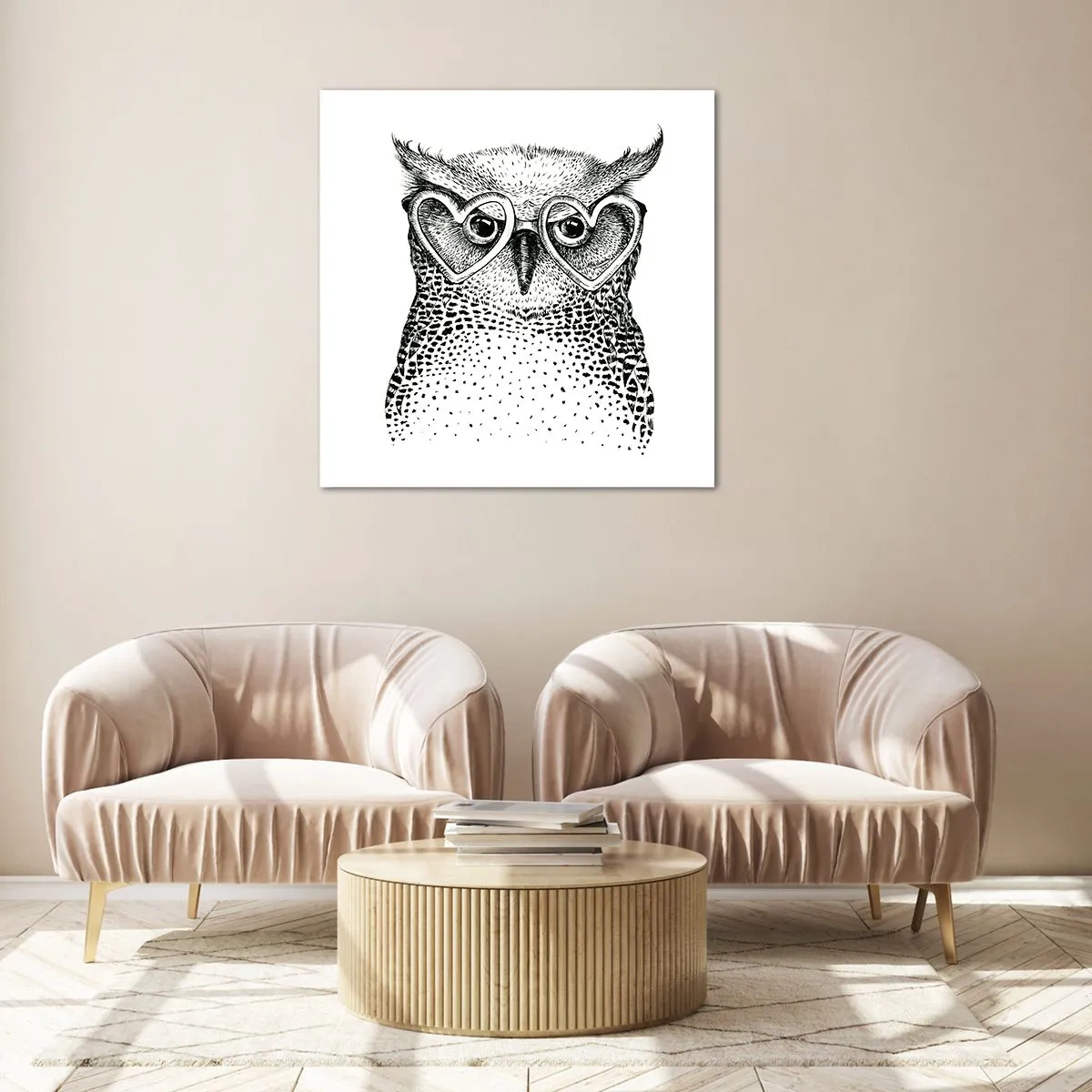 Üveg kép - Bölcsen és szeretettel - 60x60 cm