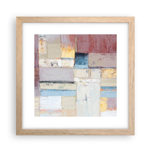 Poszter világos tölgy keretben - A geometria nyugalma - 30x30 cm