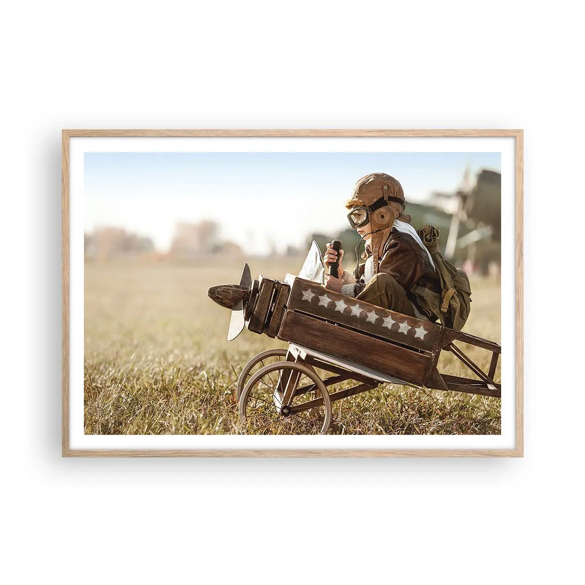 Poszter világos tölgy keretben - Indulás egy álom felé - 100x70 cm