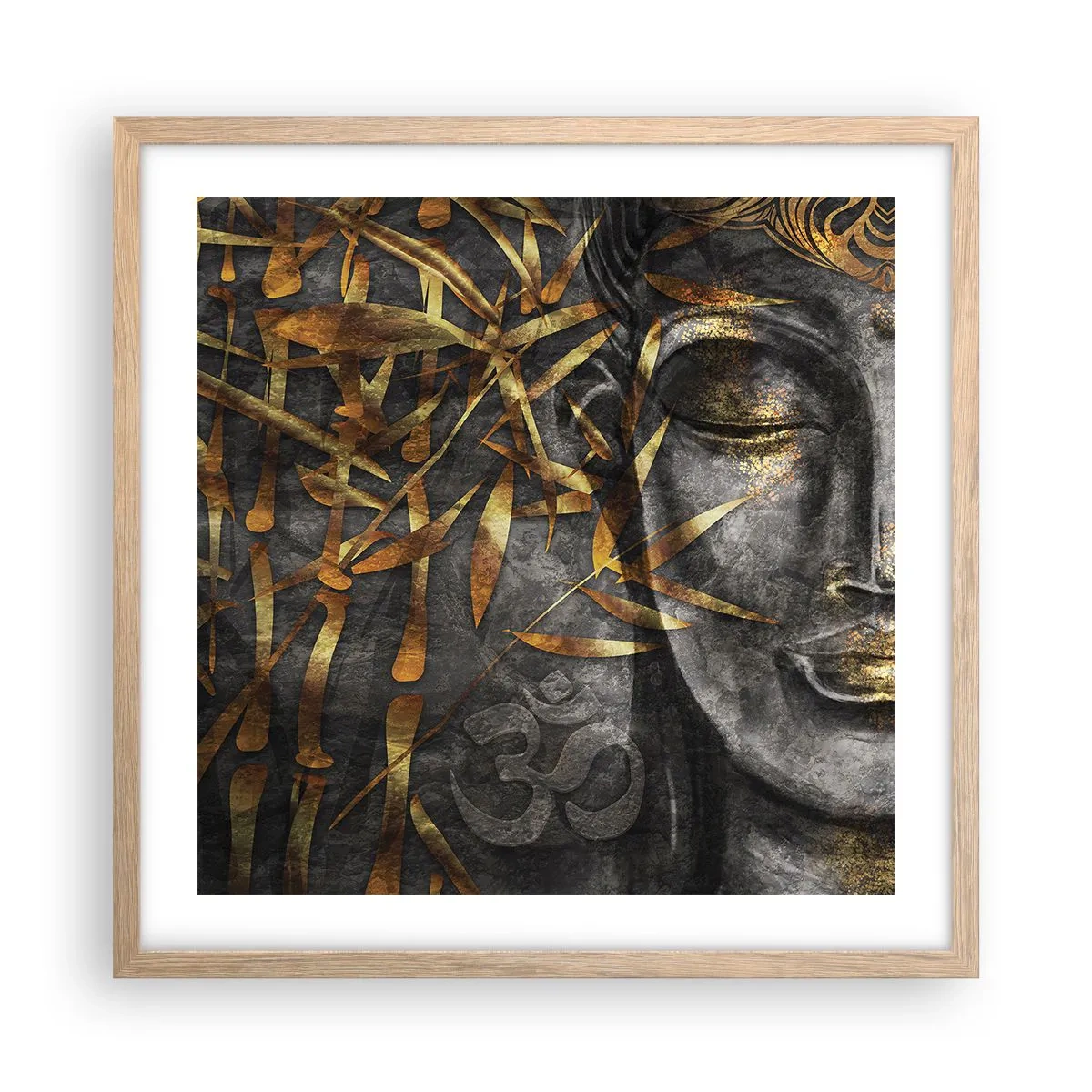 Poszter világos tölgy keretben - Érezd a nyugalmat - 50x50 cm