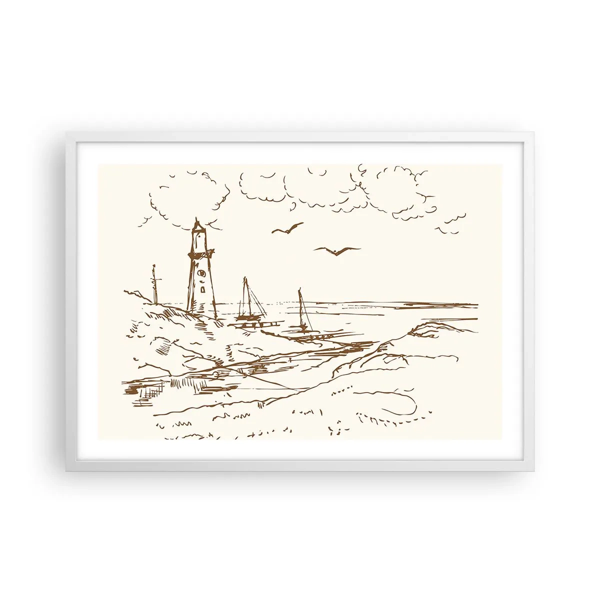 Poszter fekete keretben - A nyár emlékeinek vázlata - 70x50 cm