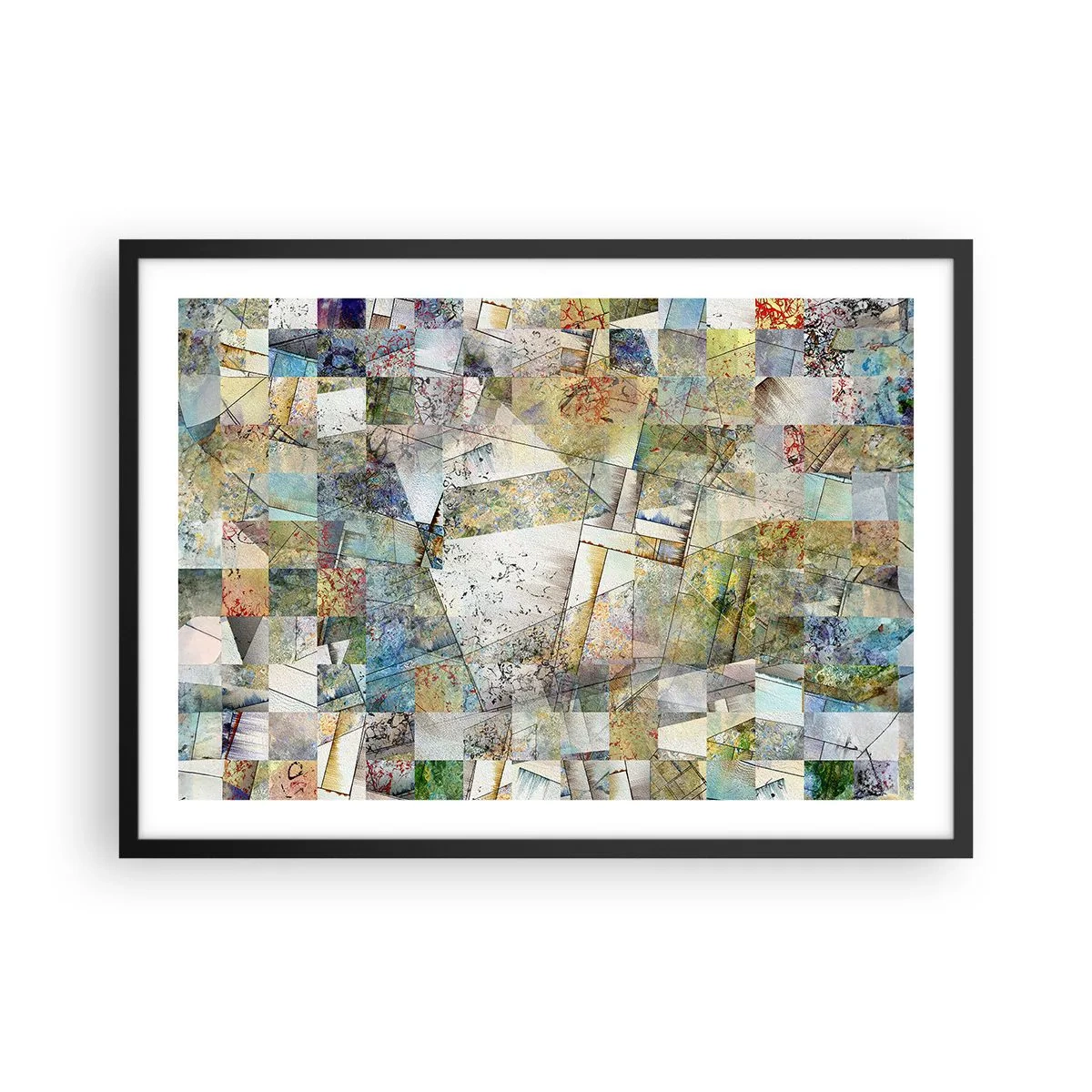 Poszter fehér keretben - Geometrikus átrendeződés - 70x50 cm