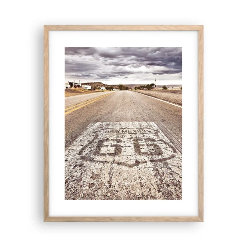 Poszter világos tölgy keretben - Mother Road – amerikai legenda - 40x50 cm