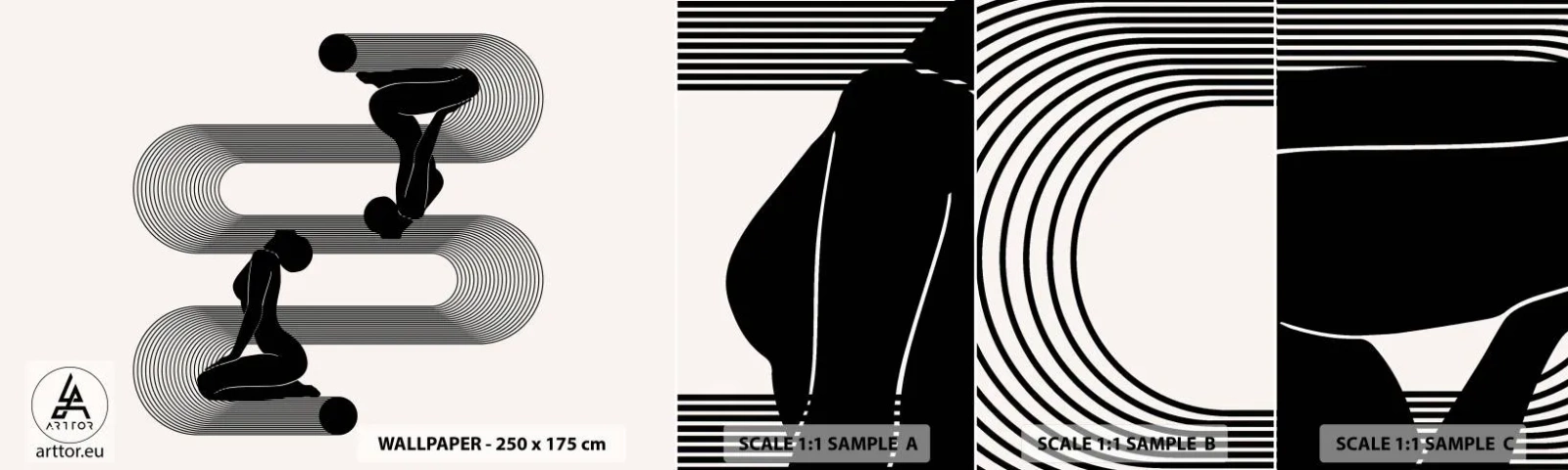 Fotótapéta Minta Standard Eco - Érzéki szimmetria - Nők, Vonalak, Elmélkedés - 100x30 cm