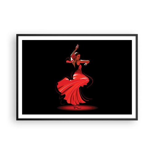 Poszter fehér keretben - A flamenco tüzes szelleme - 100x70 cm