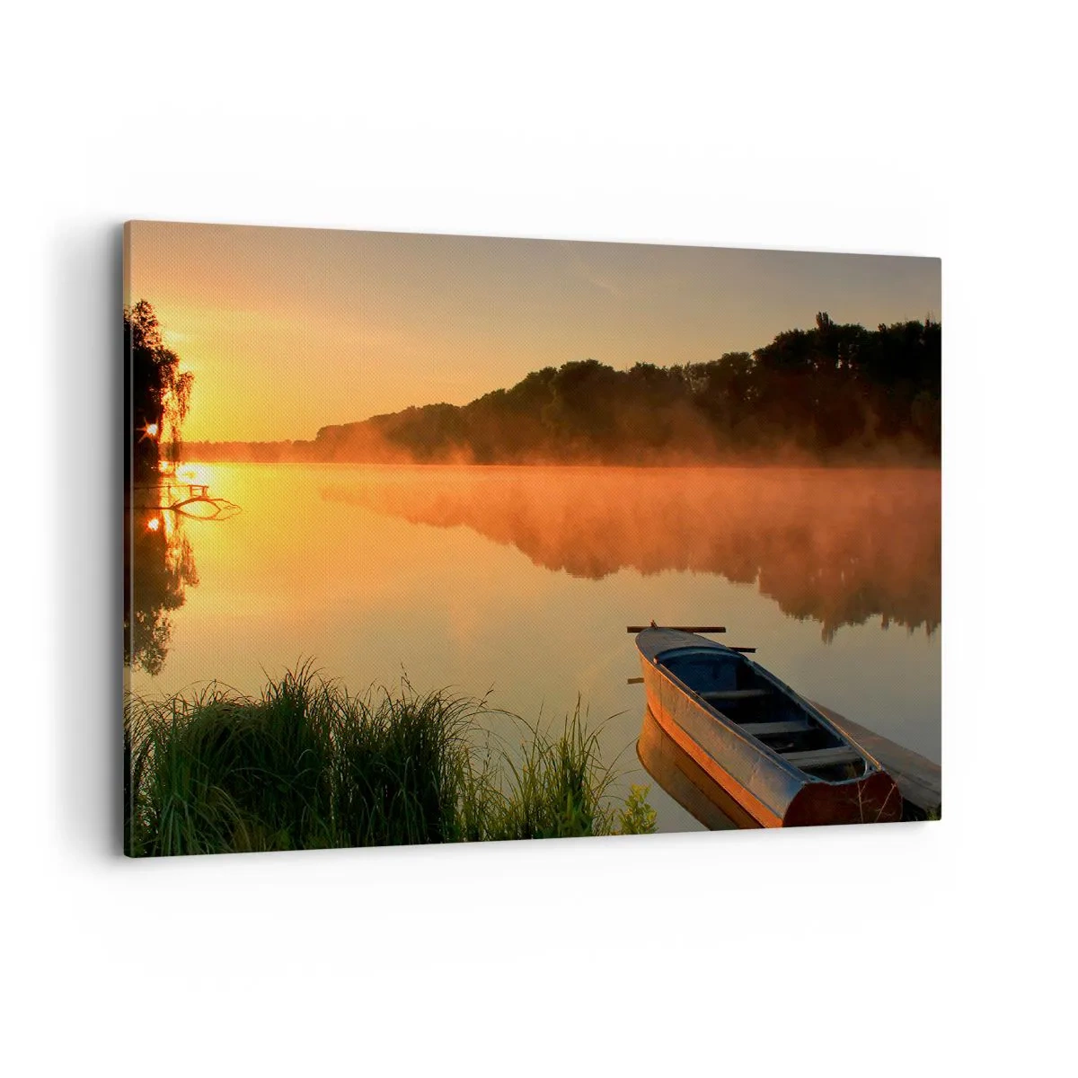 Vászonkép - Napkelte a víz felett, mint egy tükör - 100x70 cm