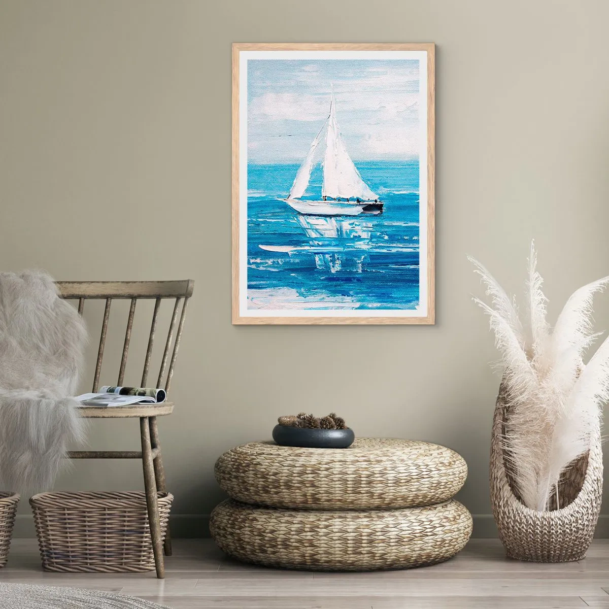 Poszter világos tölgy keretben - Egy barátoddal az oldaladon - 61x91 cm