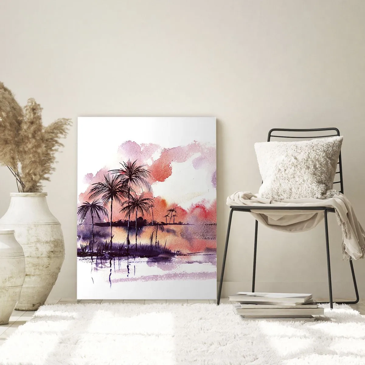 Üveg kép - A trópusok nyugalma vörösben - 80x120 cm