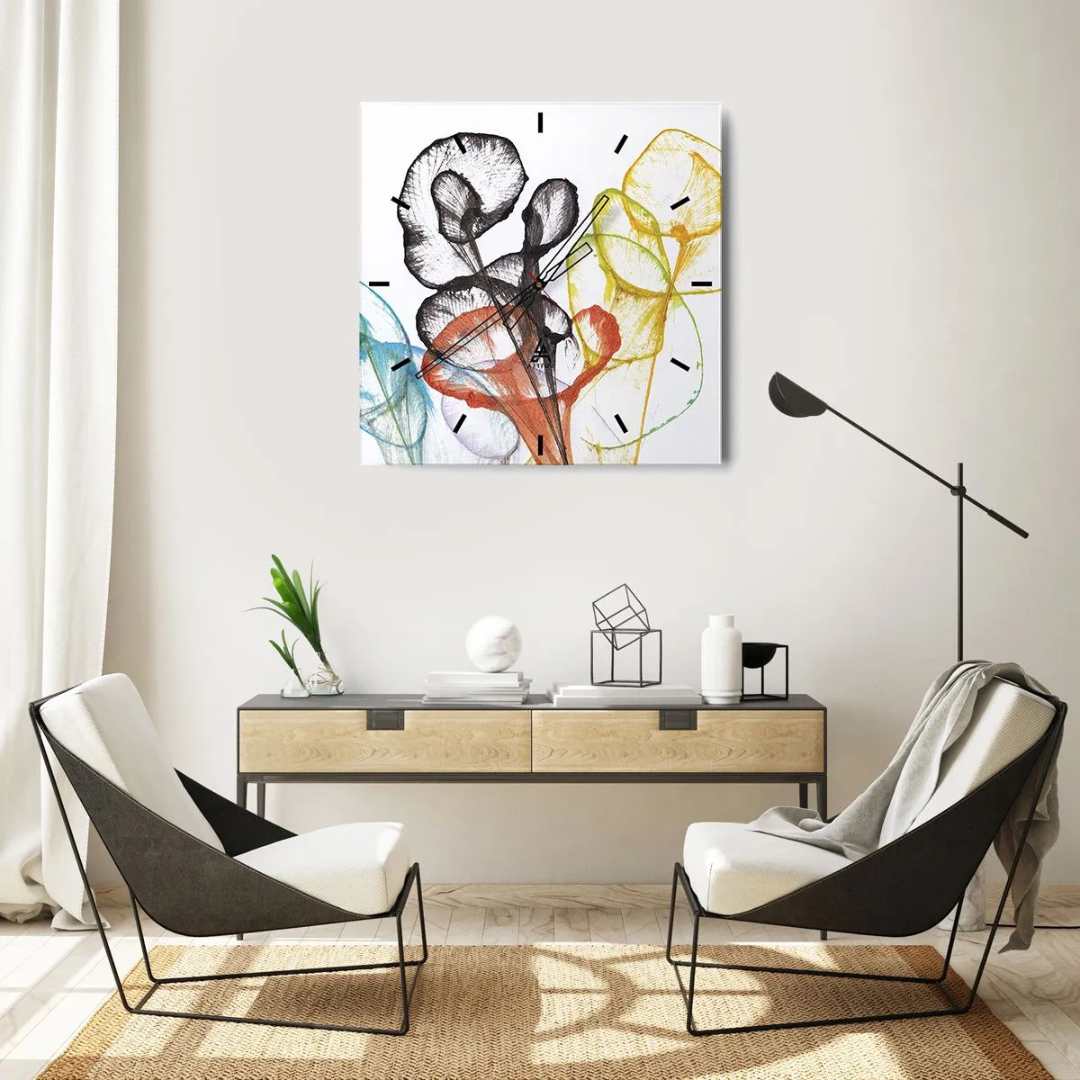 Falióra, Óra - Virágok lélekkel - 30x30 cm