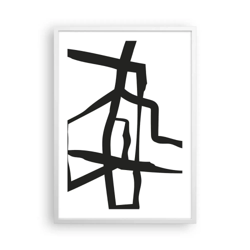 Poszter fekete keretben - Fekete-fehér konstrukció - 50x70 cm
