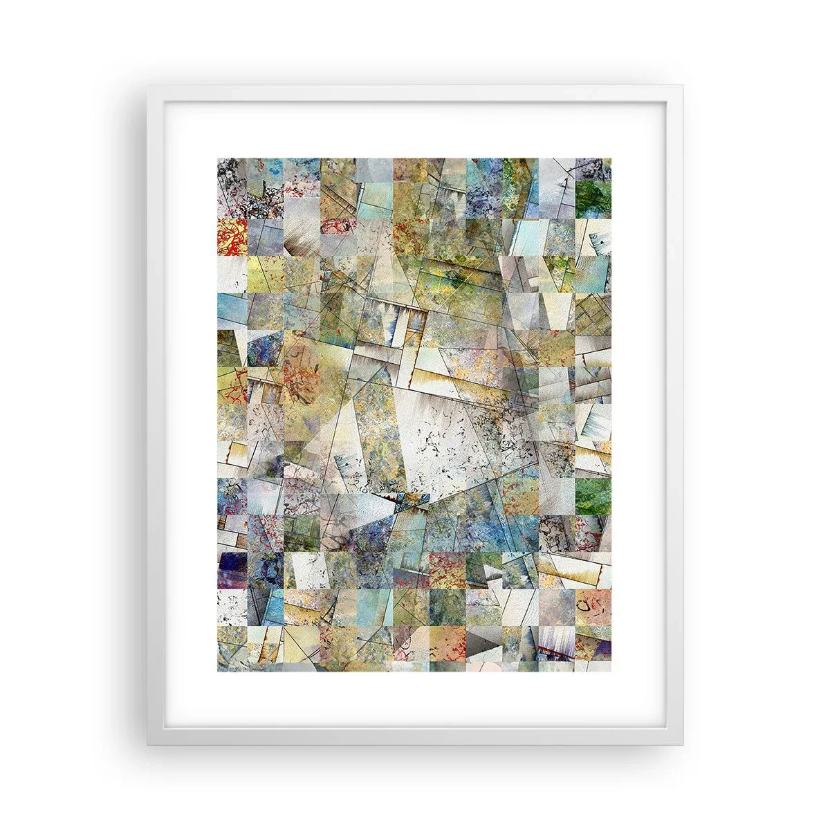 Poszter fekete keretben - Geometrikus átrendeződés - 40x50 cm