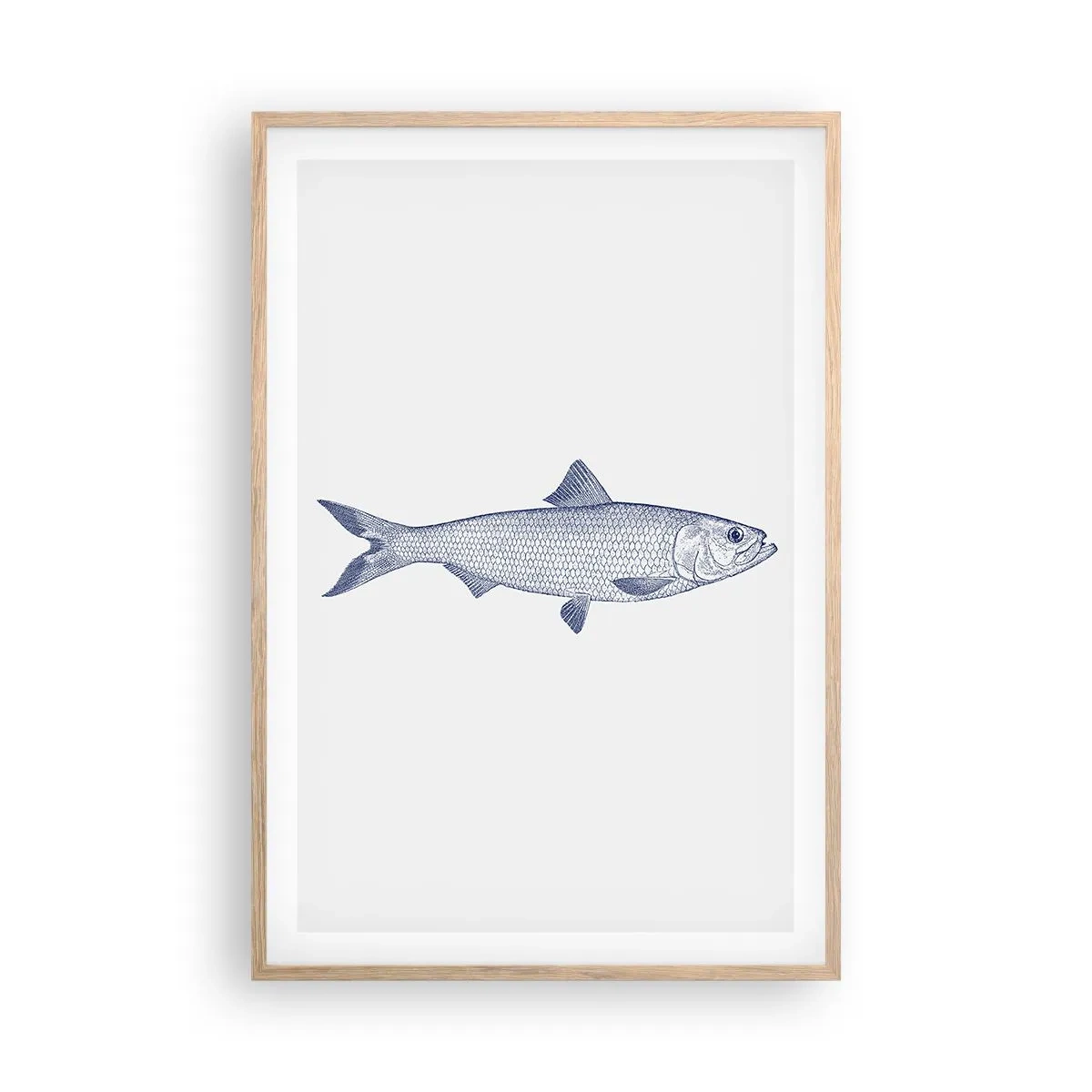 Poszter világos tölgy keretben - Üdvözlet az északi tengerektől - 61x91 cm