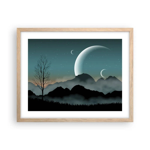 Poszter világos tölgy keretben - Csillagos éj karneválja - 50x40 cm