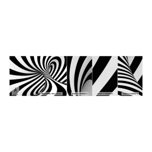 Fotótapéta Minta Premium Canvas - Összetétel: táncoló tér - Absztrakció, 3D, Fekete és fehér - 100x30 cm