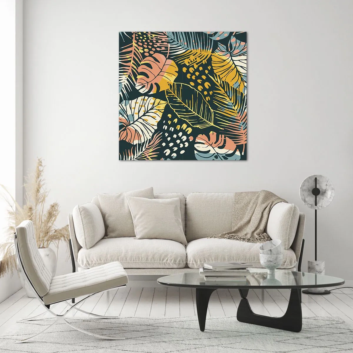 Üveg kép - Leveles fantázia - 30x30 cm