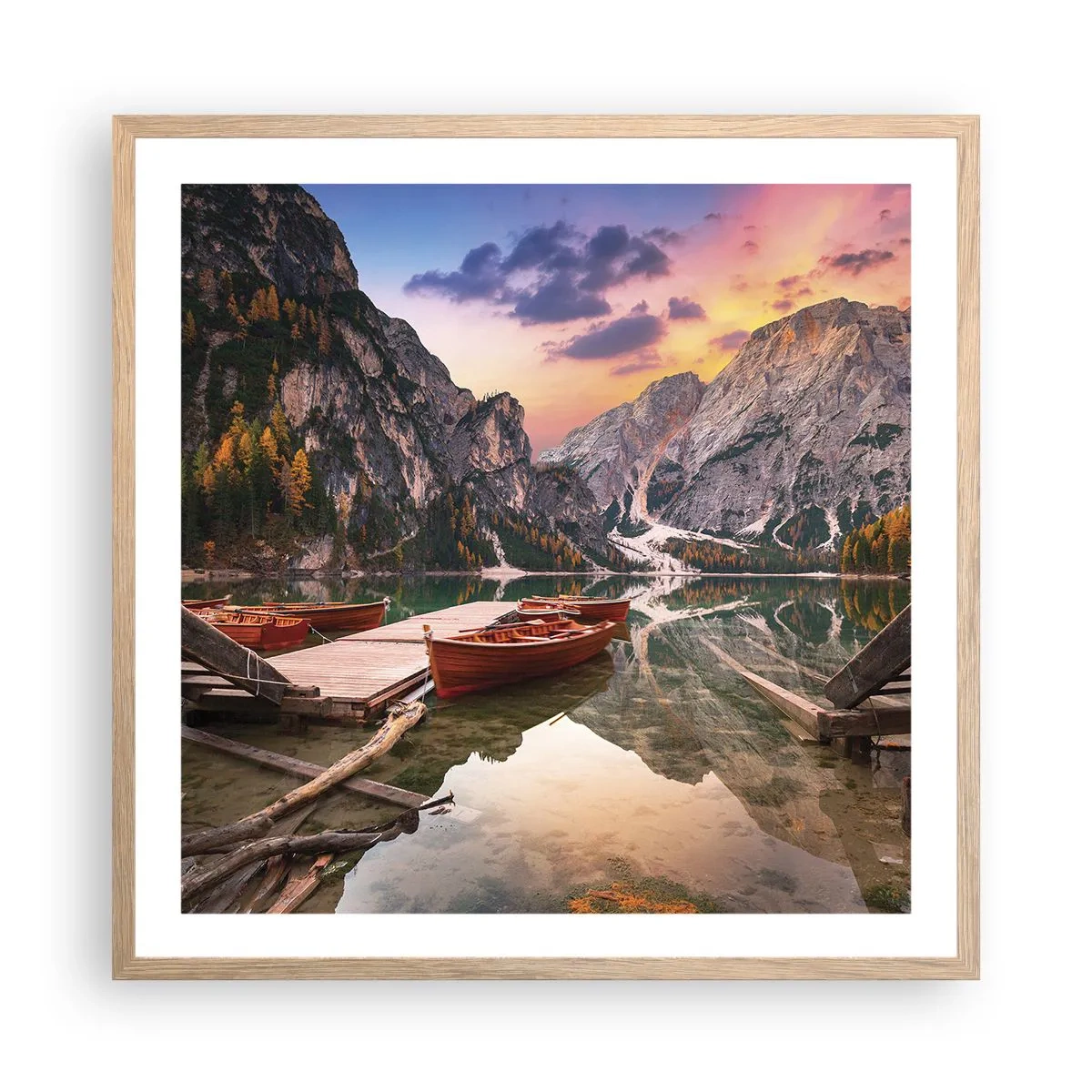 Poszter világos tölgy keretben - A nap ígérete - 60x60 cm