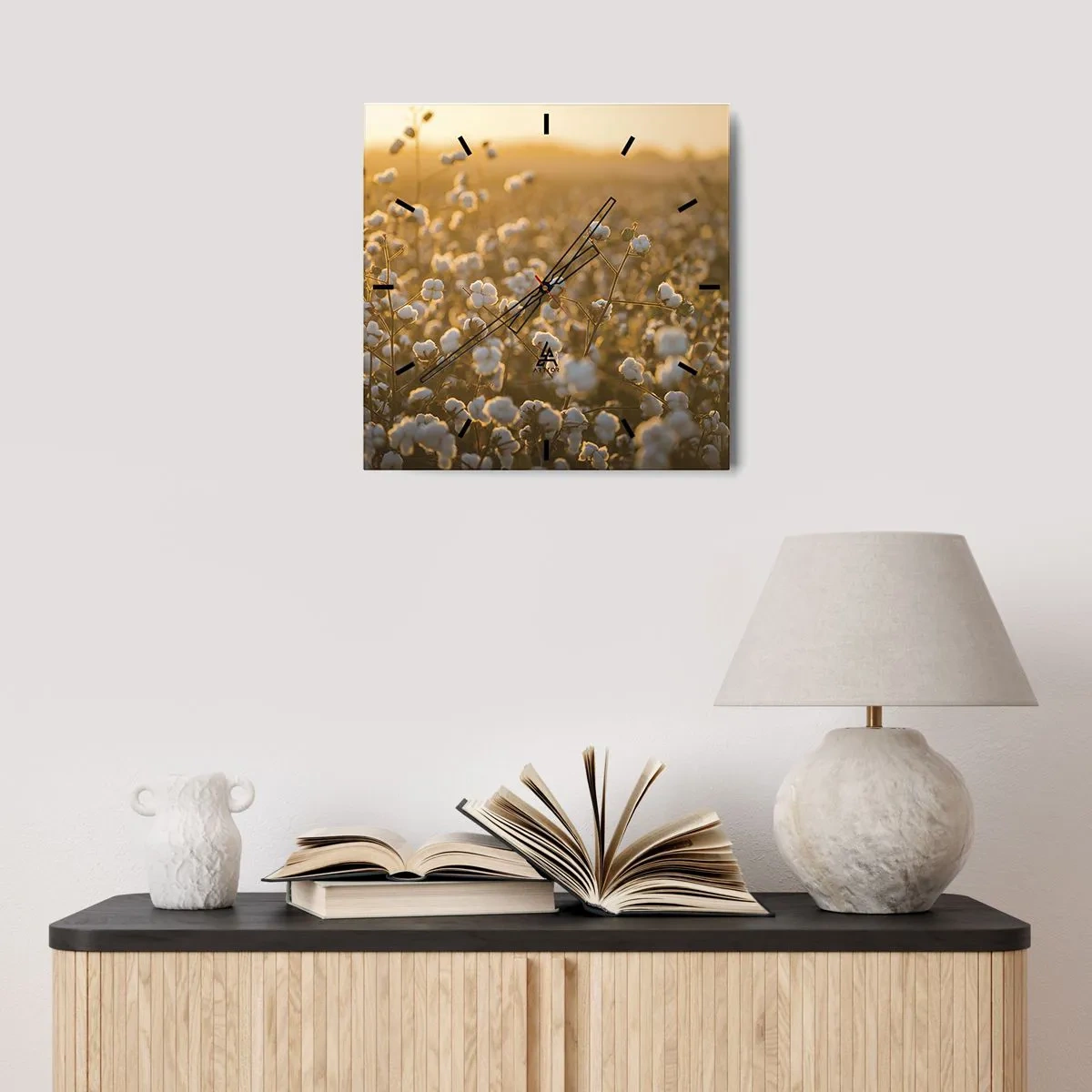 Falióra, Óra - Puha mező - 40x40 cm