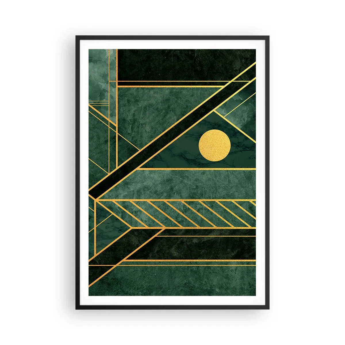 Poszter fehér keretben - Az arany és azúrkék dinamikája - 70x100 cm