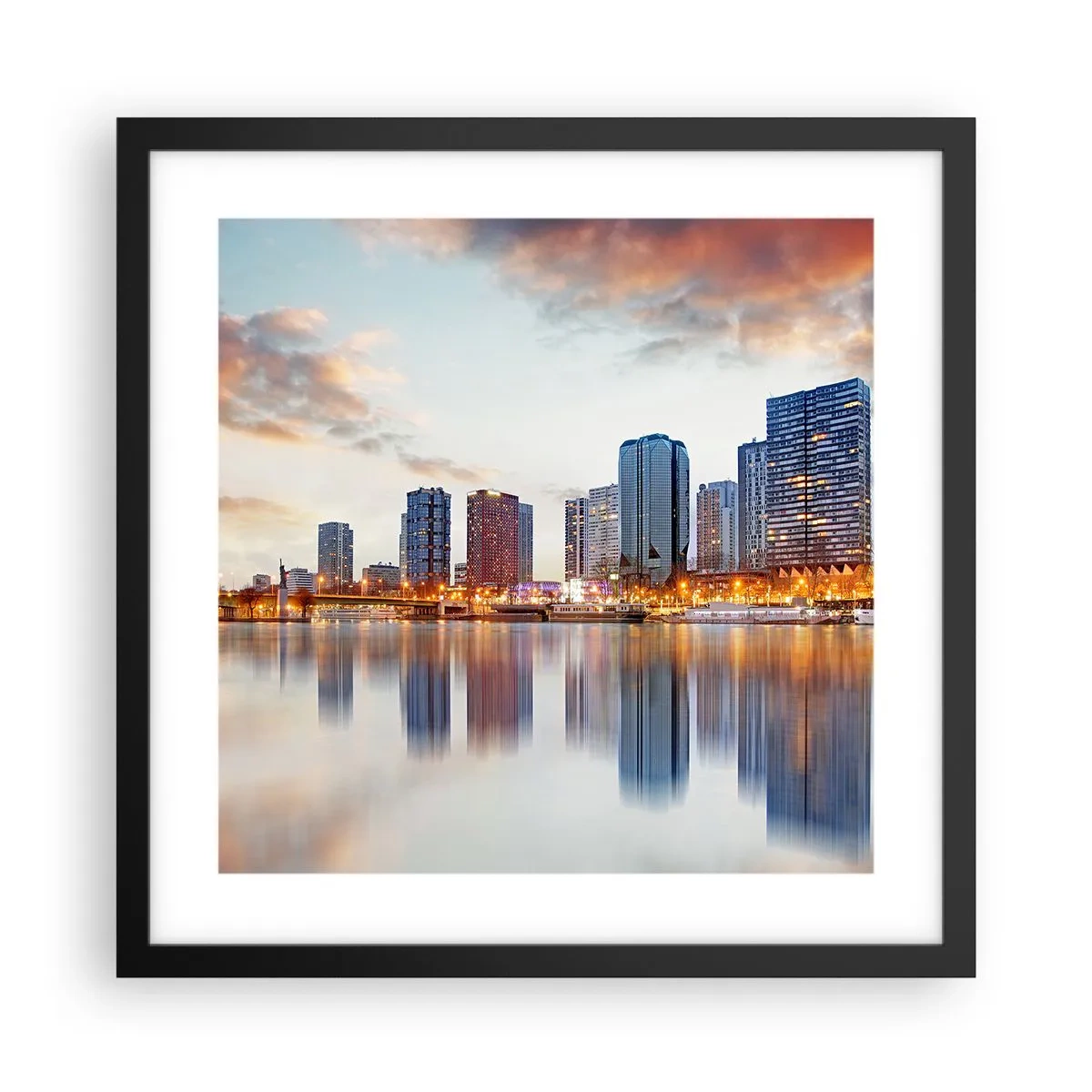 Poszter fehér keretben - Párizs monumentális nyugalma - 40x40 cm