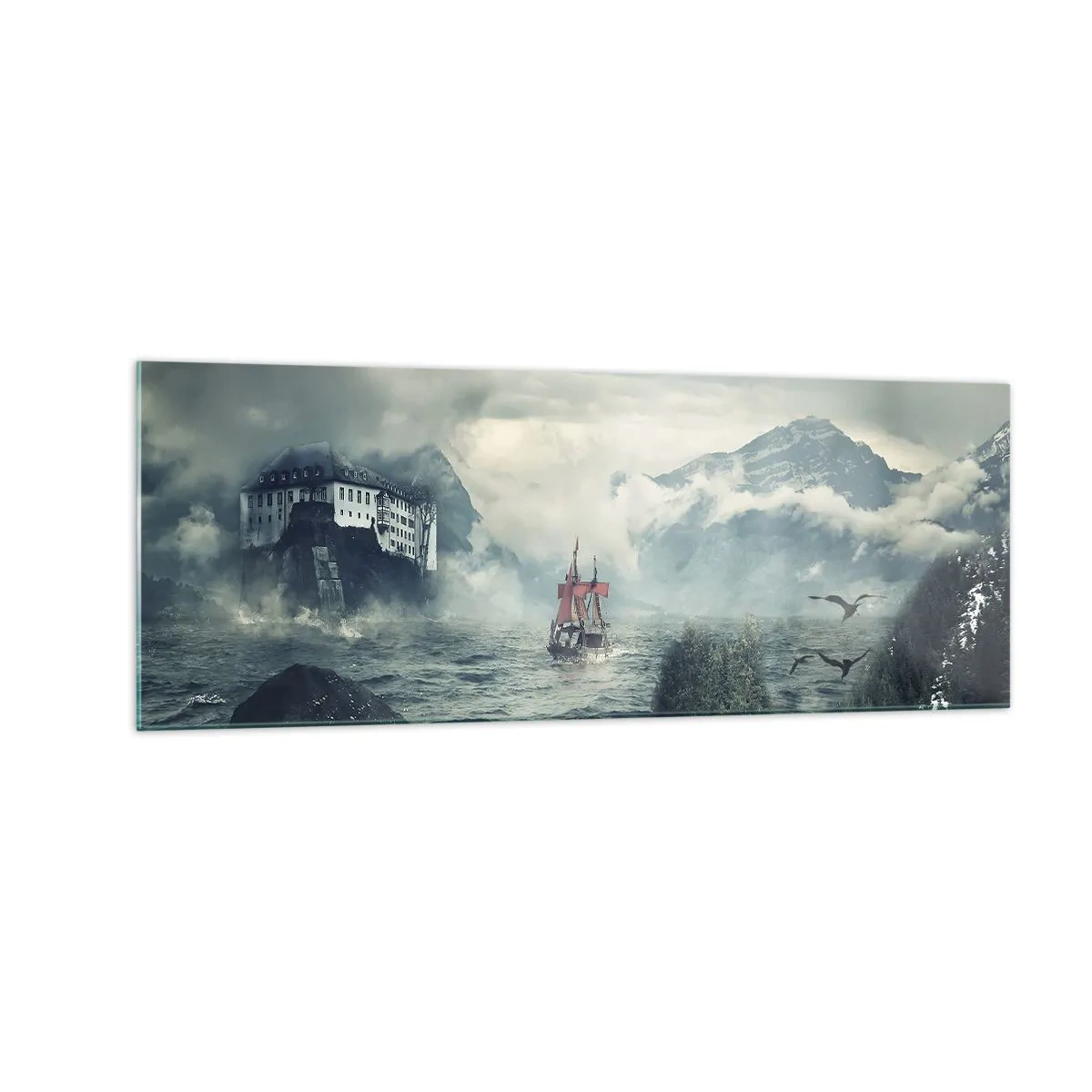 Üveg kép - Varázslatos vizeken - 140x50 cm