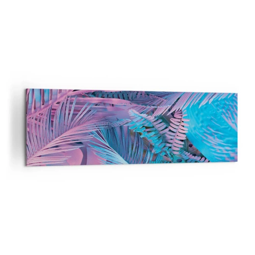 Vászonkép - Trópusok rózsaszínben és kékben - 160x50 cm