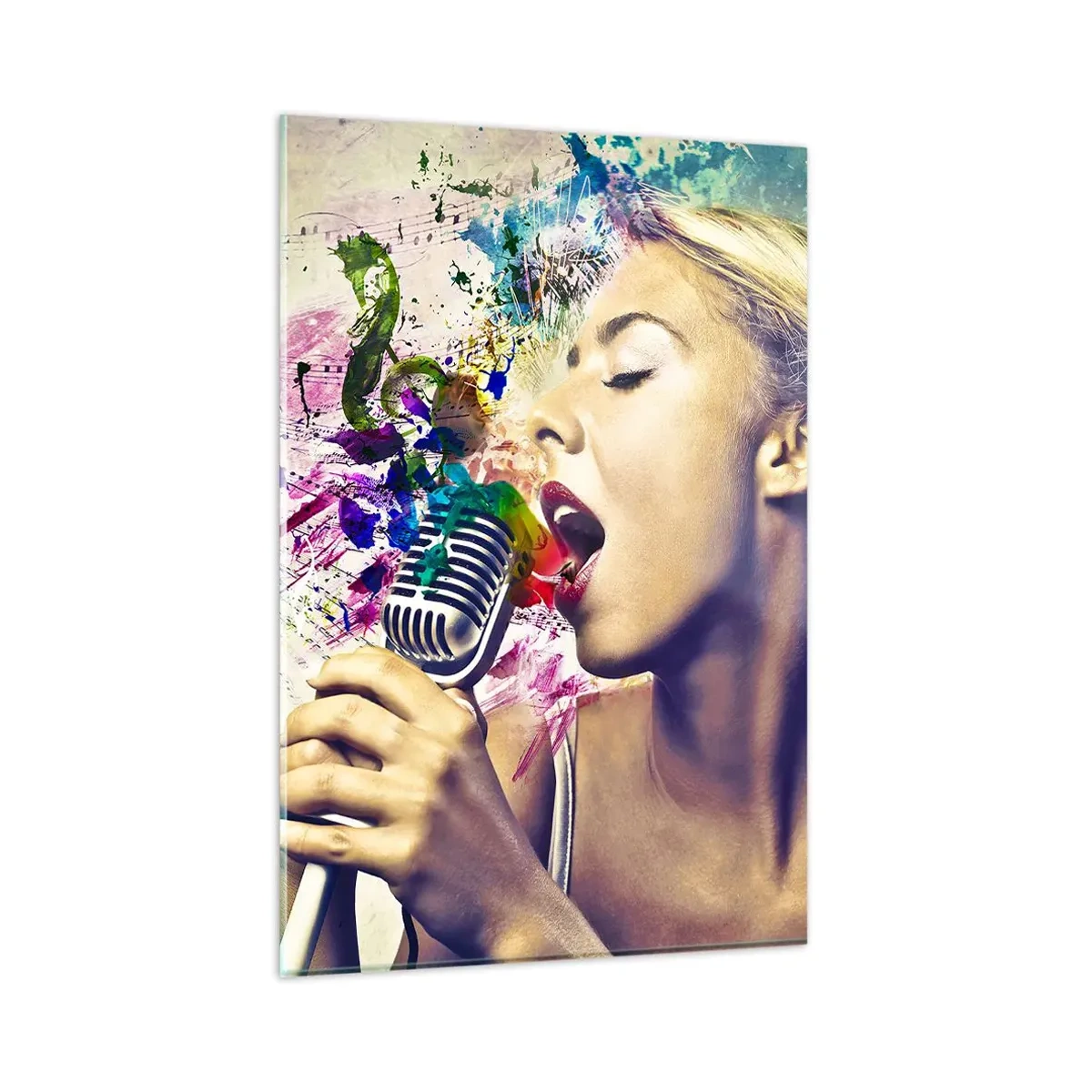 Üveg kép - Fesd meg a világot a hangoddal - 80x120 cm