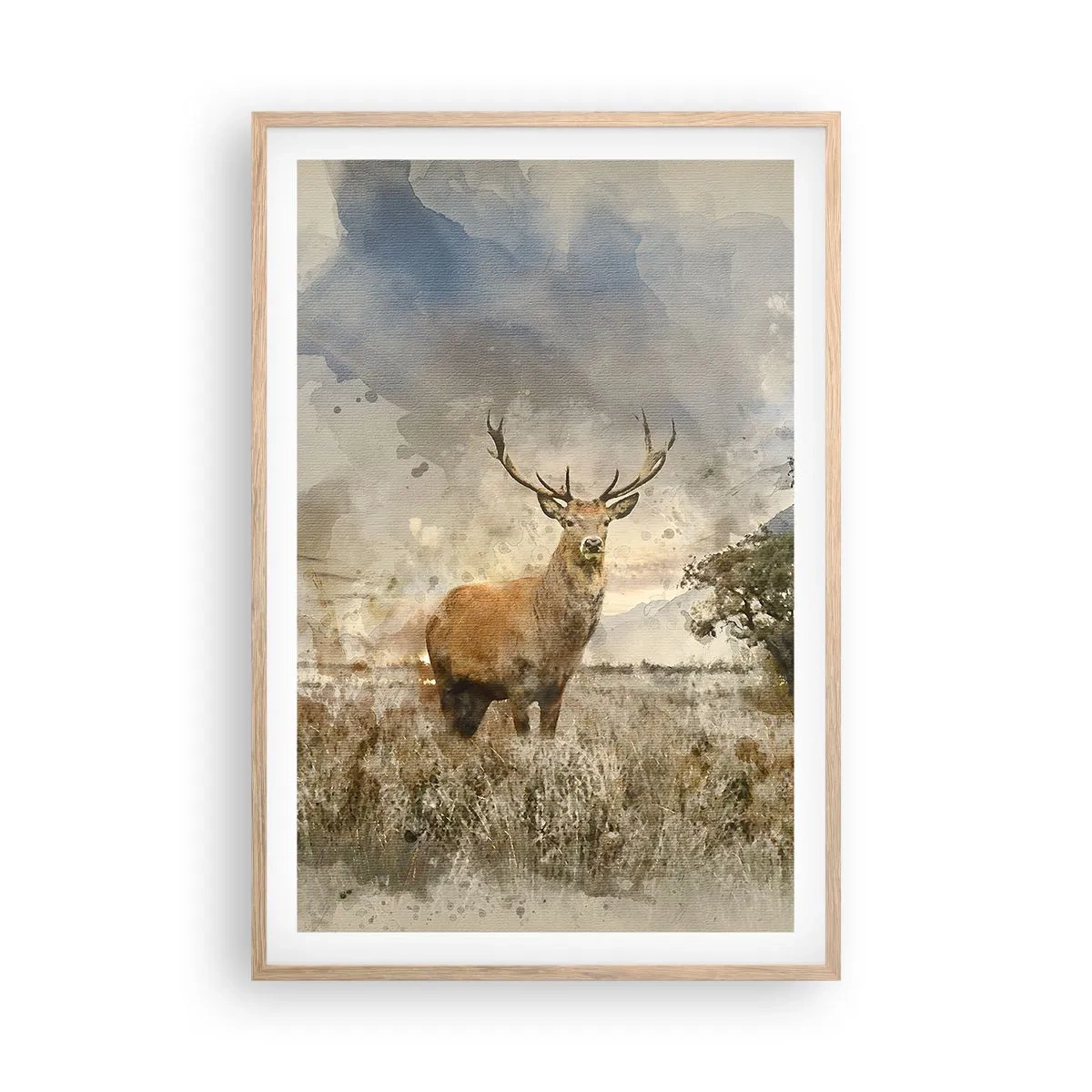 Poszter világos tölgy keretben - Becsület – erő – méltóság - 61x91 cm