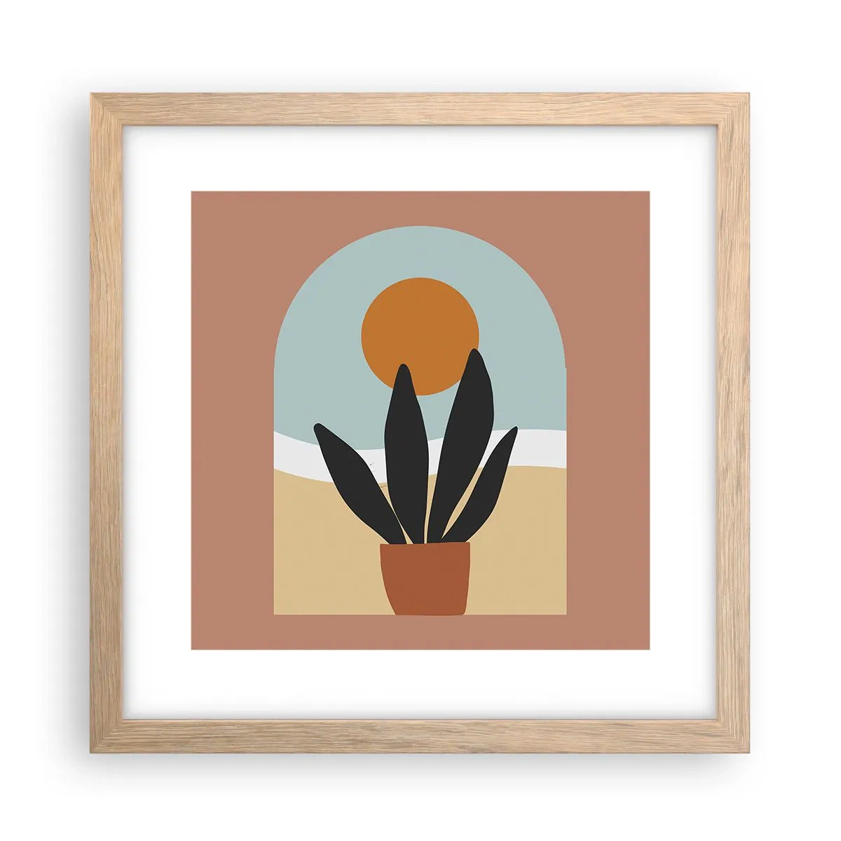 Poszter világos tölgy keretben - Kis örömök - 30x30 cm