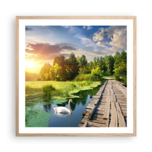 Poszter világos tölgy keretben - Nyár, mindenhol nyár - 60x60 cm