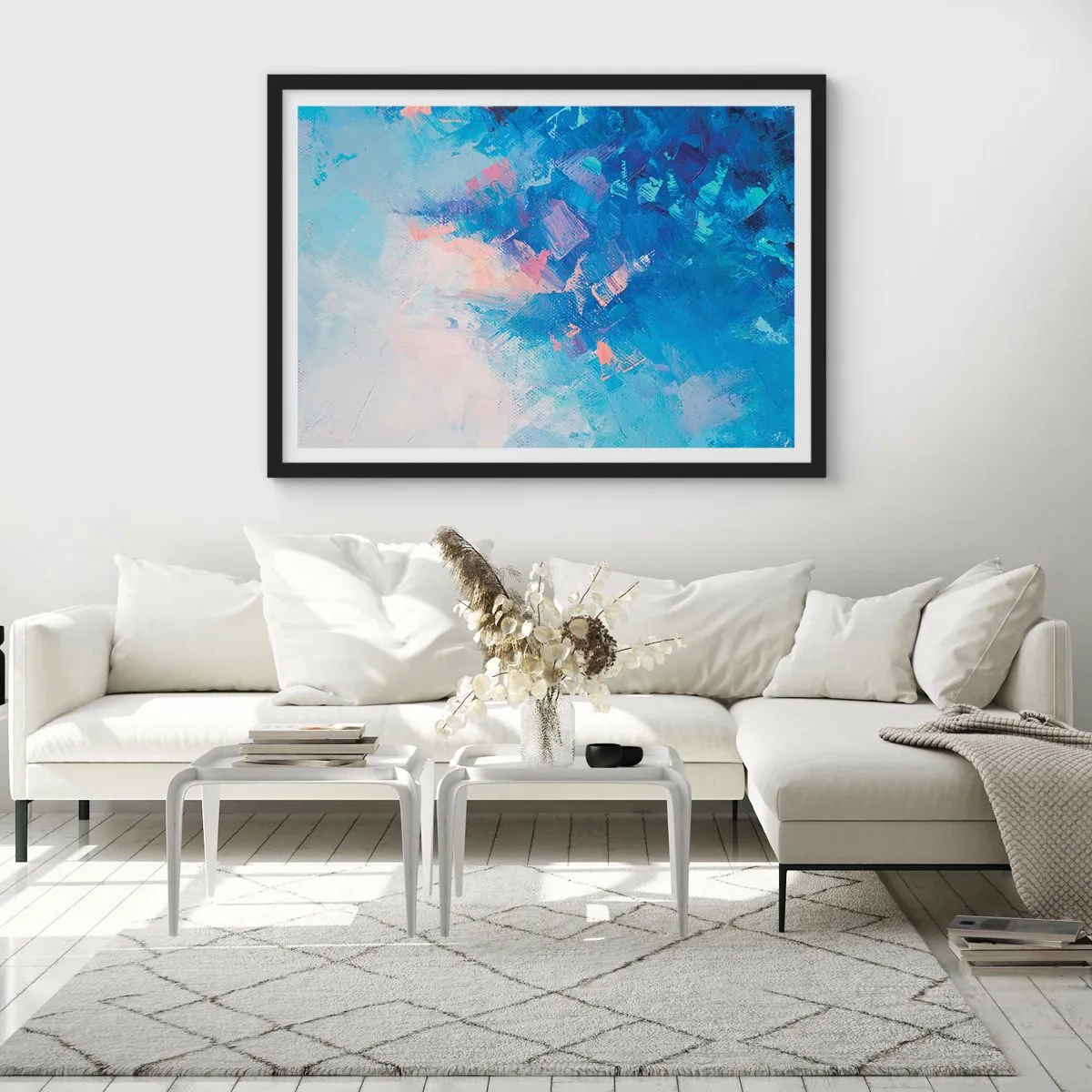 Poszter fehér keretben - Téli absztrakció - 70x50 cm