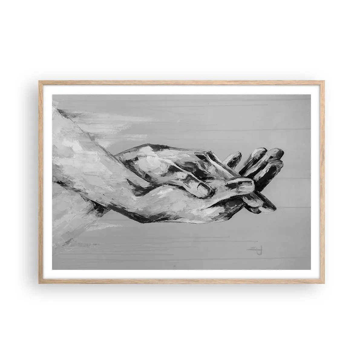 Poszter világos tölgy keretben - Kezdet… - 100x70 cm