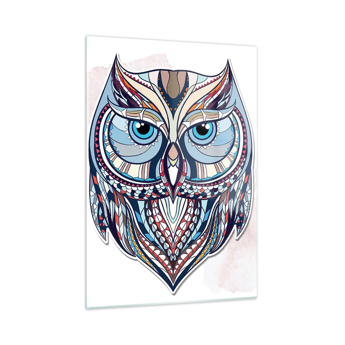 Üveg kép - Kidolgozott díszbagoly - 50x70 cm