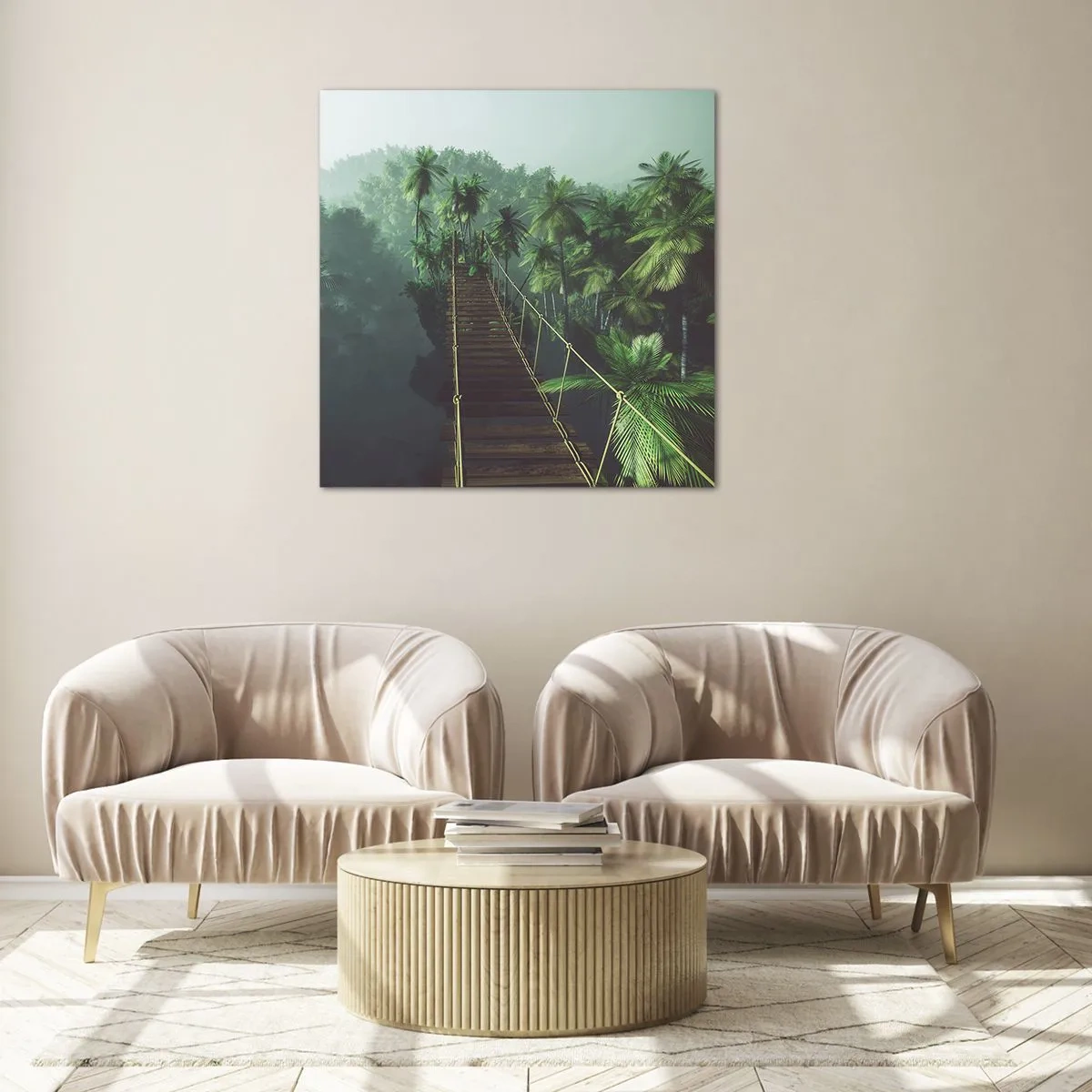 Üveg kép - A zöldellő hullámok felett - 60x60 cm