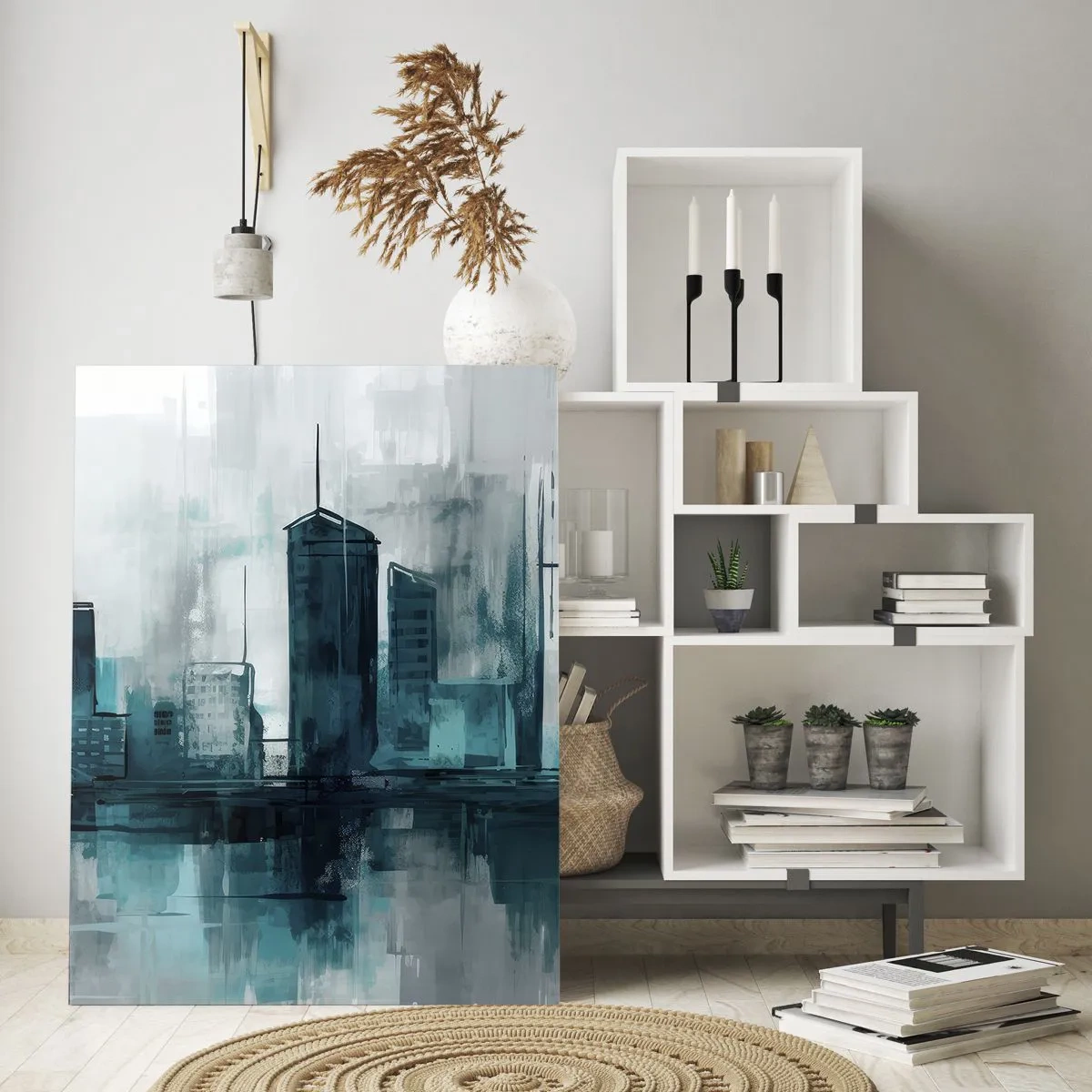 Üveg kép - Esőszínű város - 50x70 cm