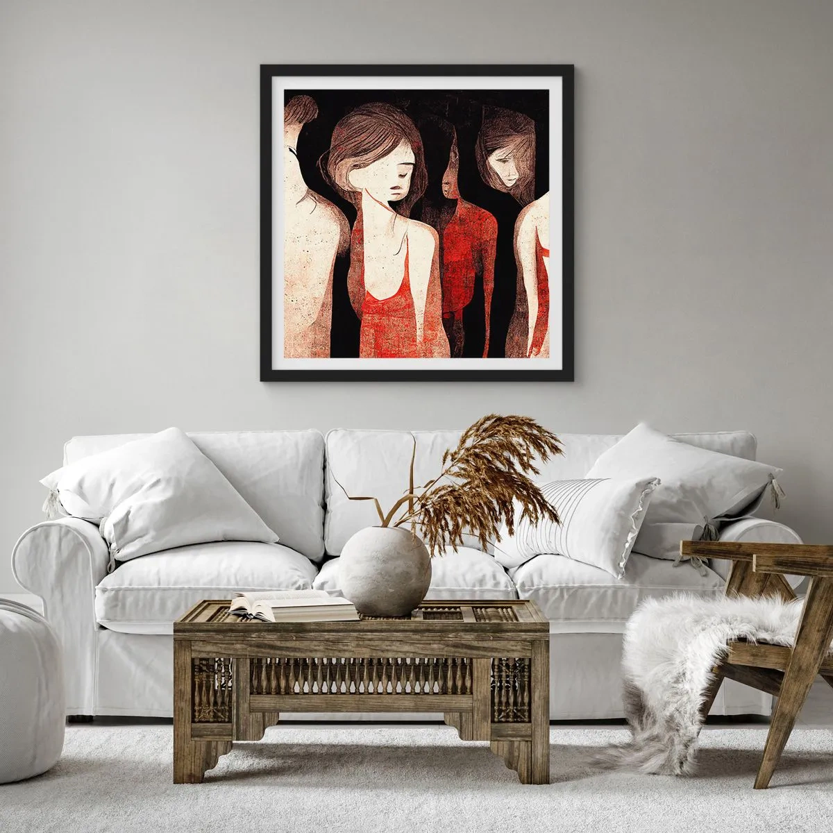 Poszter fehér keretben - A sötétség madonnái - 60x60 cm