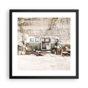 Poszter fehér keretben - Ideje elkezdeni az utazást - 40x40 cm