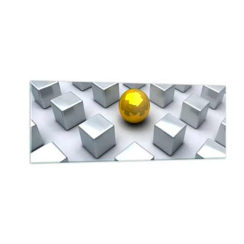 Üveg kép - Miért én? Geometriai összetétel - 140x50 cm