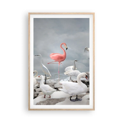 Poszter világos tölgy keretben - Hogy kerültem ide? - 61x91 cm