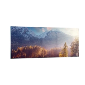 Üveg kép - A hegyekben és völgyekben - 100x40 cm