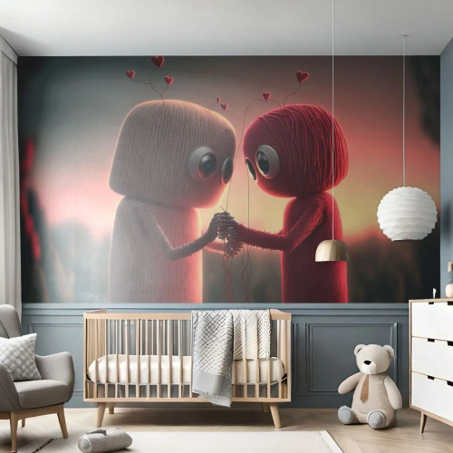 Fotótapéta Premium Sand - Mindenki szerethet - Gyapjú, Gyermekek, Szerelem - 100x70 cm