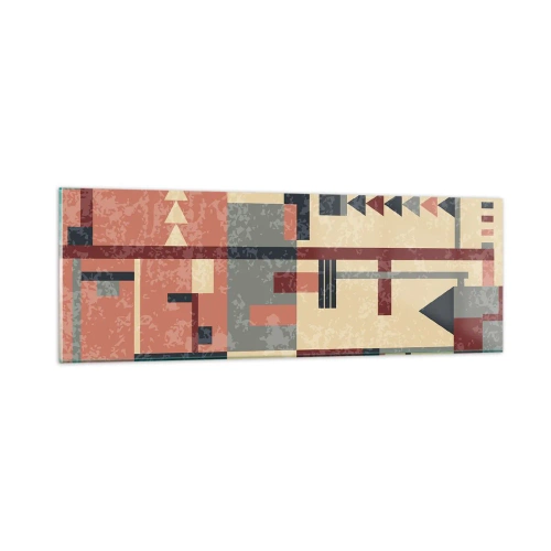 Üveg kép - A függőleges és vízszintes felületek kombinációja - 90x30 cm