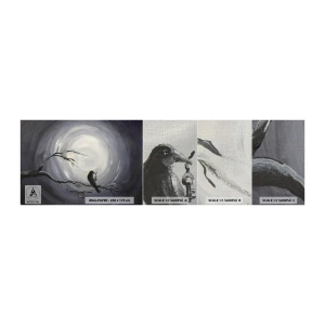 Fotótapéta Minta Premium Canvas - Az éjszaka rejtélyének kulcsa - Absztrakció, varjú, Madár - 100x30 cm