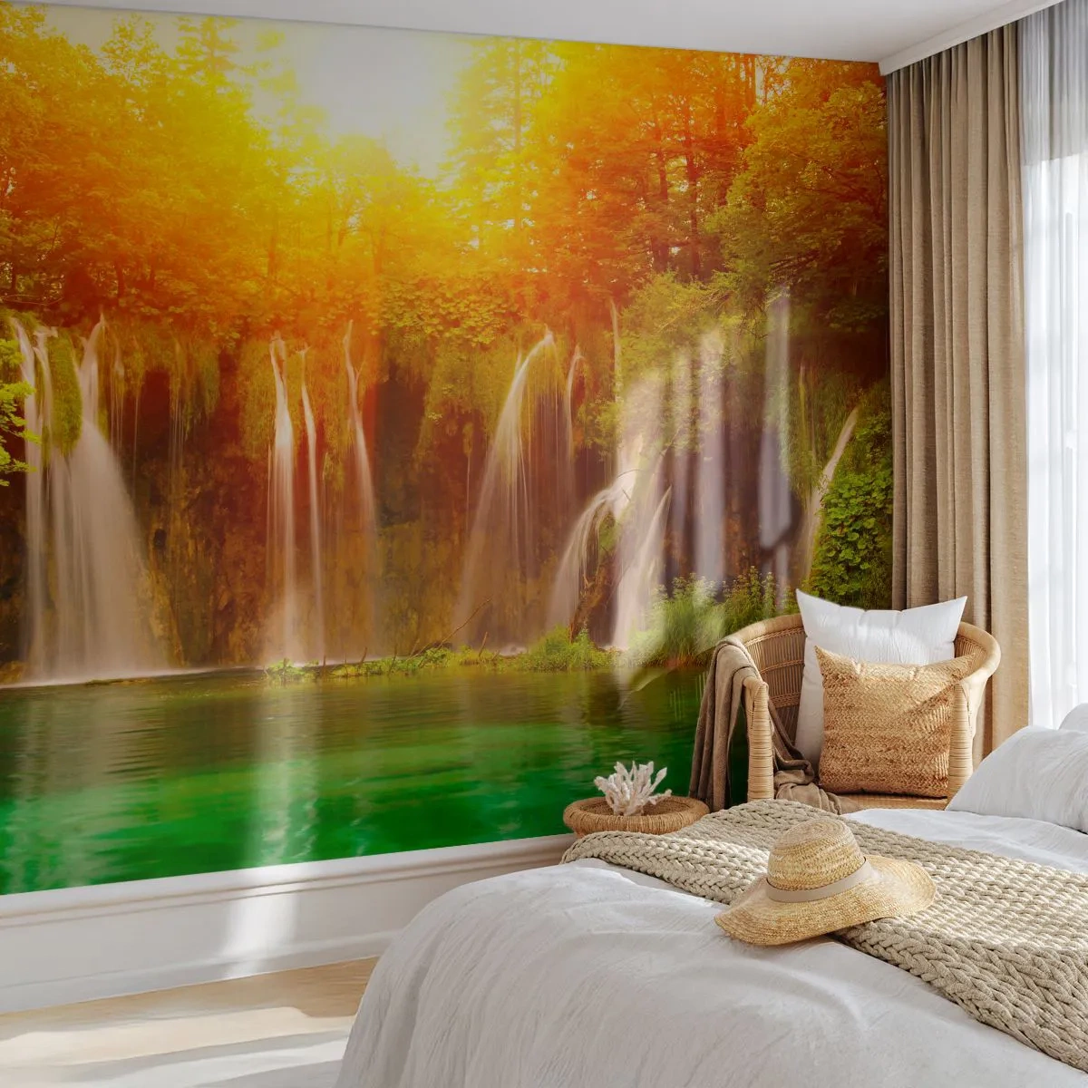 Fotótapéta Premium Canvas - A napon és az árnyékban - Tájkép, Vízesés, Horvátország - 250x175 cm