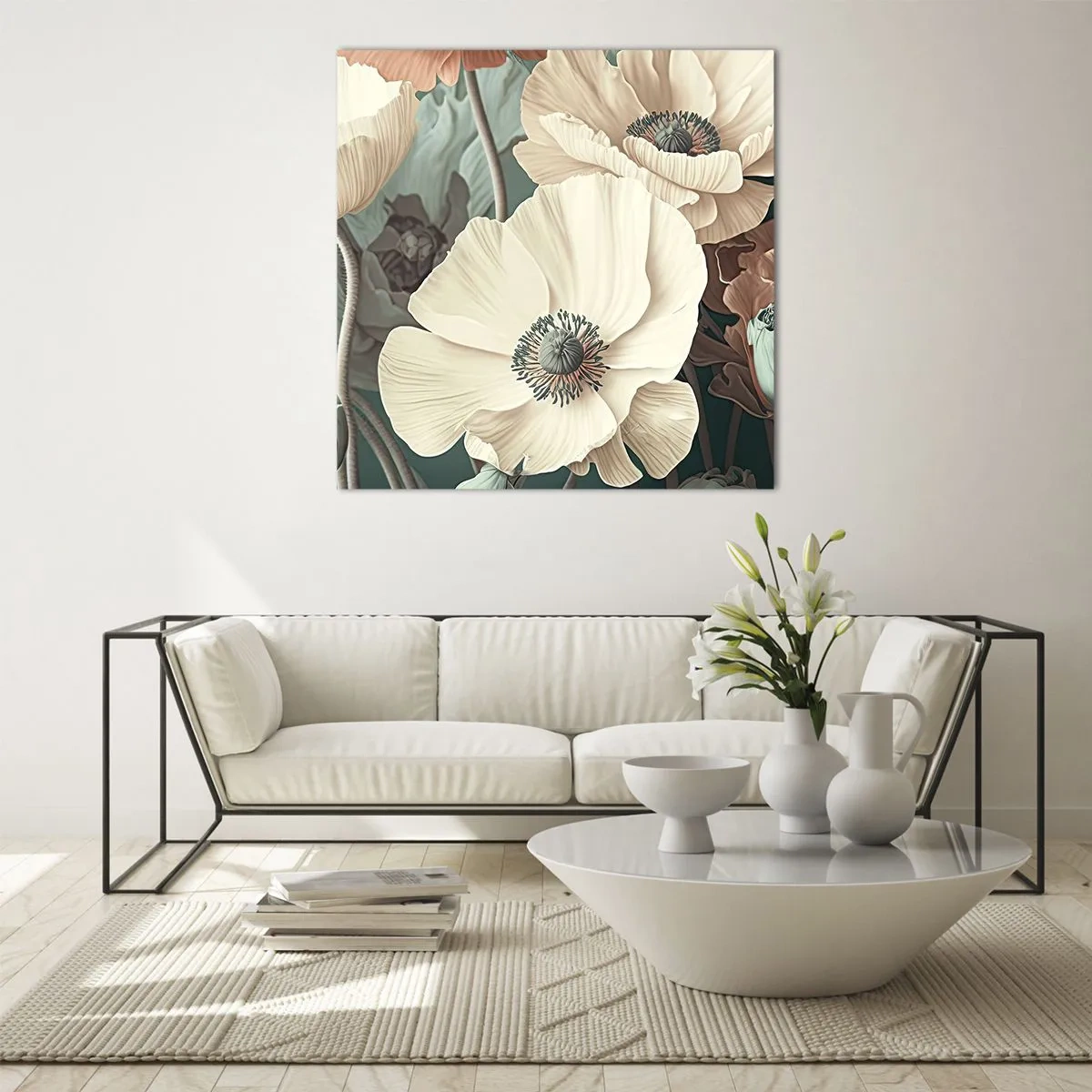 Üveg kép - Pipacsok suttogása - 70x70 cm