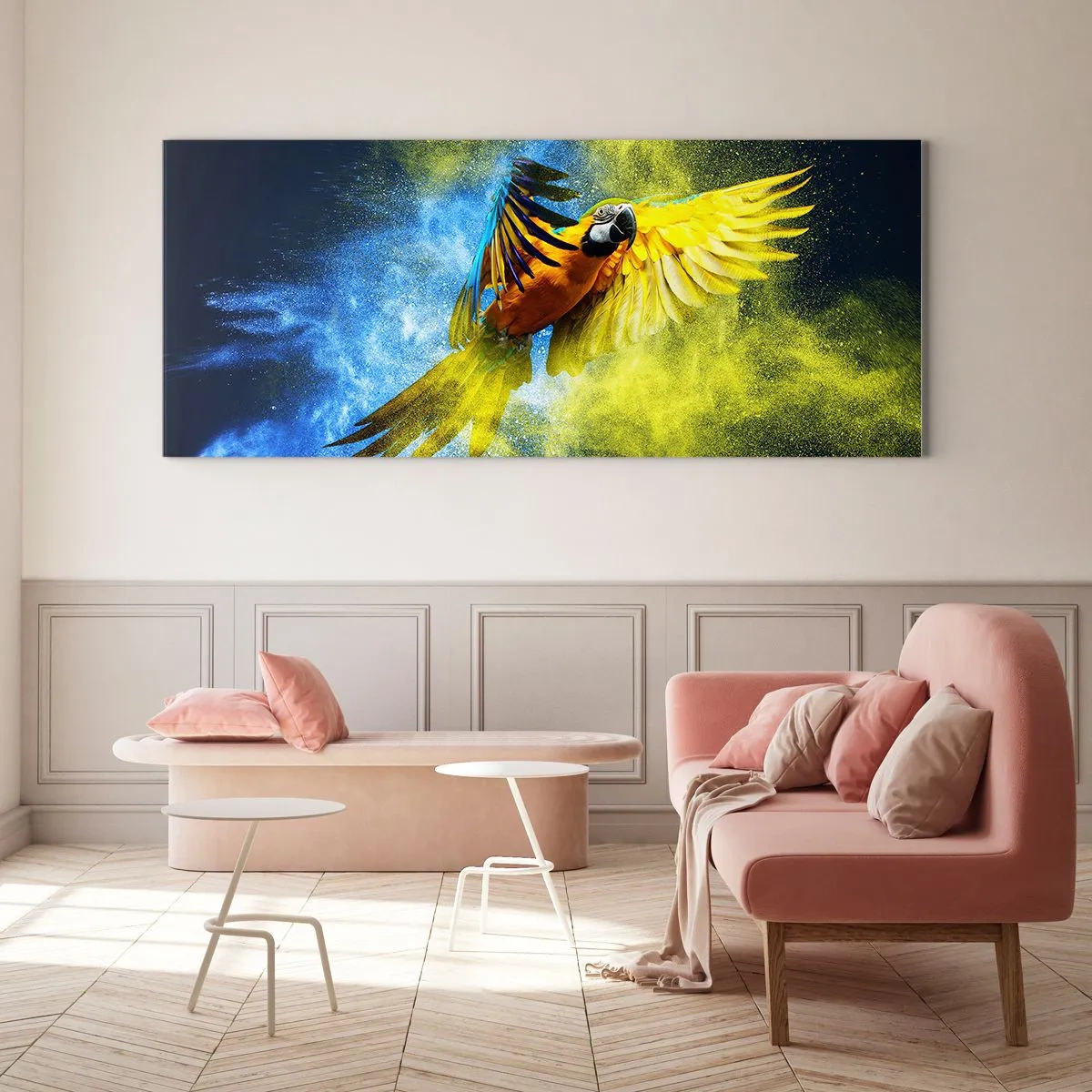 Üveg kép - A kék és arany porban - 120x50 cm