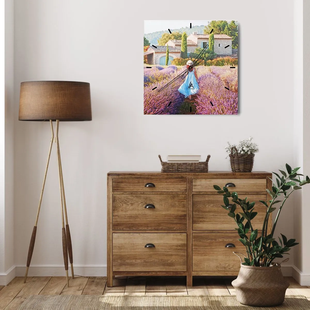 Falióra, Óra - Levendula lány - 40x40 cm